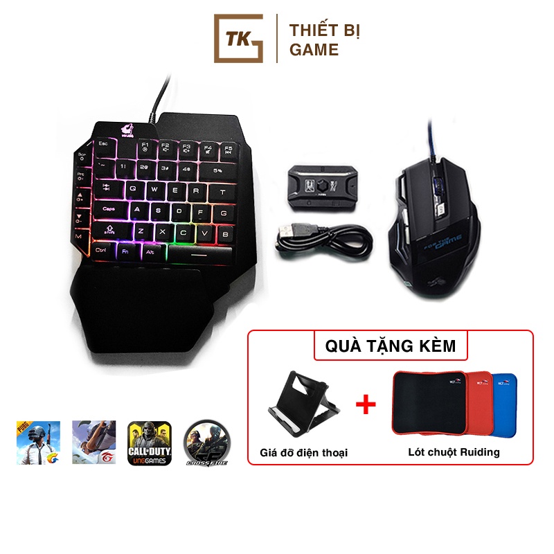 Combo Meiying M1 Pro bàn phím K15 và chuột X3 chơi PUBG Mobile, Free Fire, COD