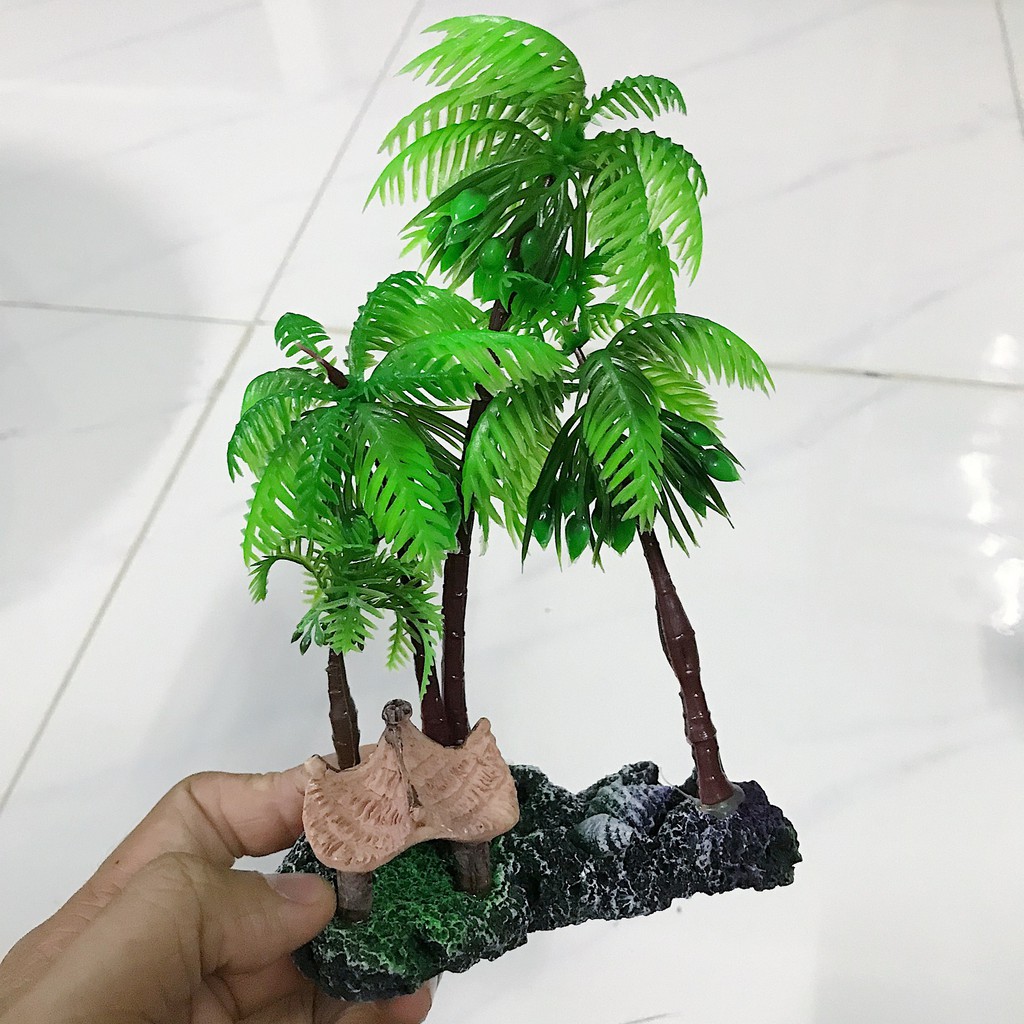 DỪA TRANG TRÍ HỒ CÁ NON BỘ DÀI 10CM RỘNG 5CM CAO 15CM