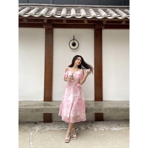 Đầm tơ hồng anh đào Peach blossom