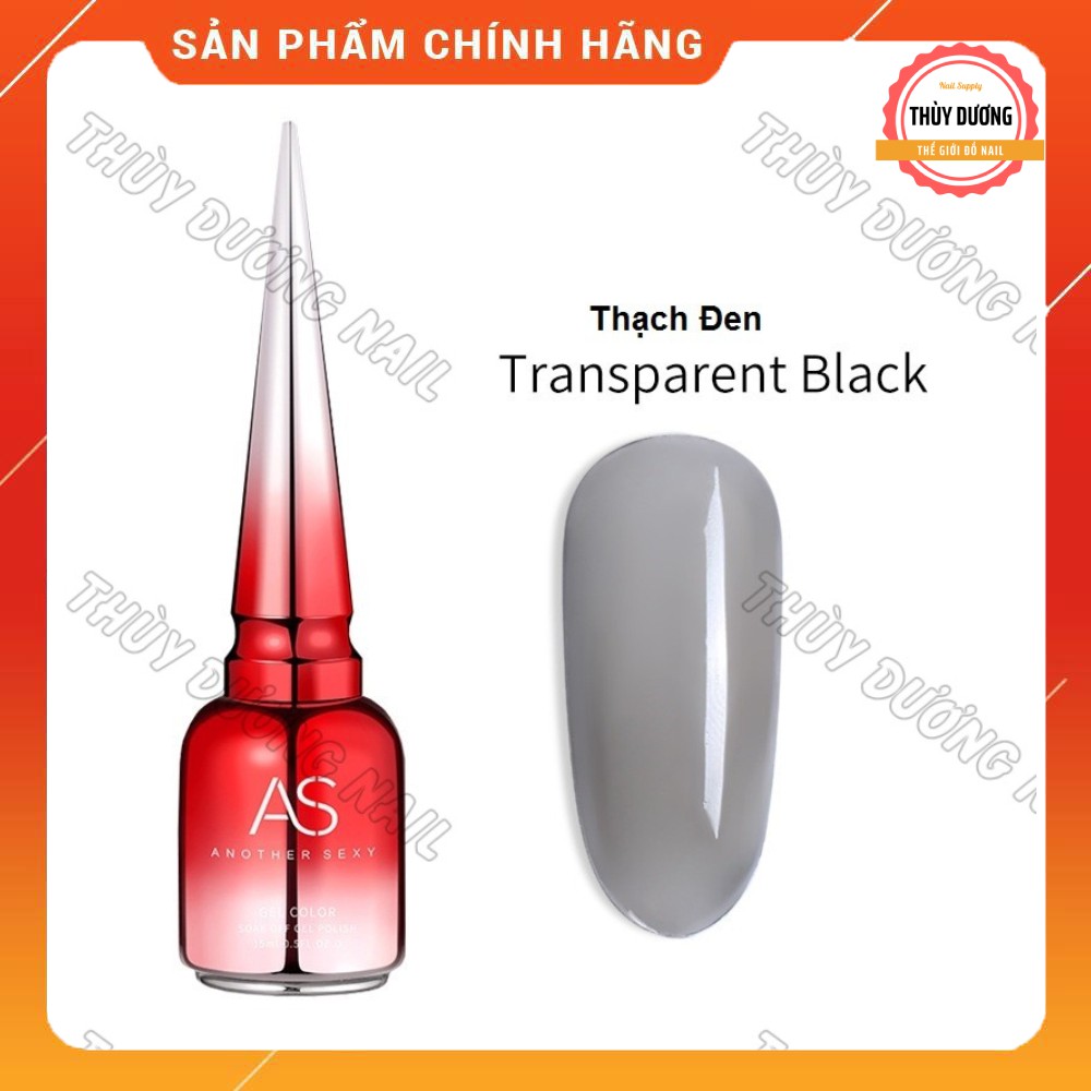 Sơn gel AS chính hãng chai đỏ màu thạch đen 15ml