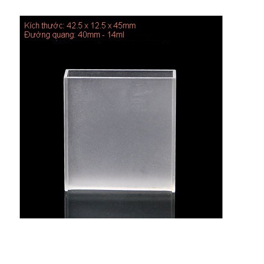 Cóng - Cuvet thủy tinh 42.5 × 12.5 × 45m dùng cho máy quang phổ