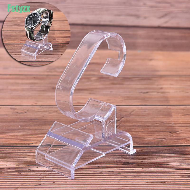 fstyzx 1pc transparent plastic clear jewelry bracelet watch display stand holder