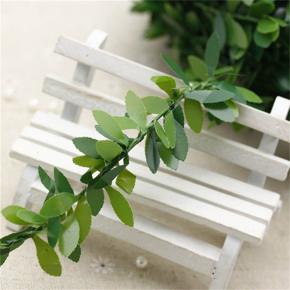 BARRY DIY Flower Vine Home Decoration Green Leaf Wreath Leaves Silk Garland Party Nylon Flower Rattan Iron Wire/Multicolor