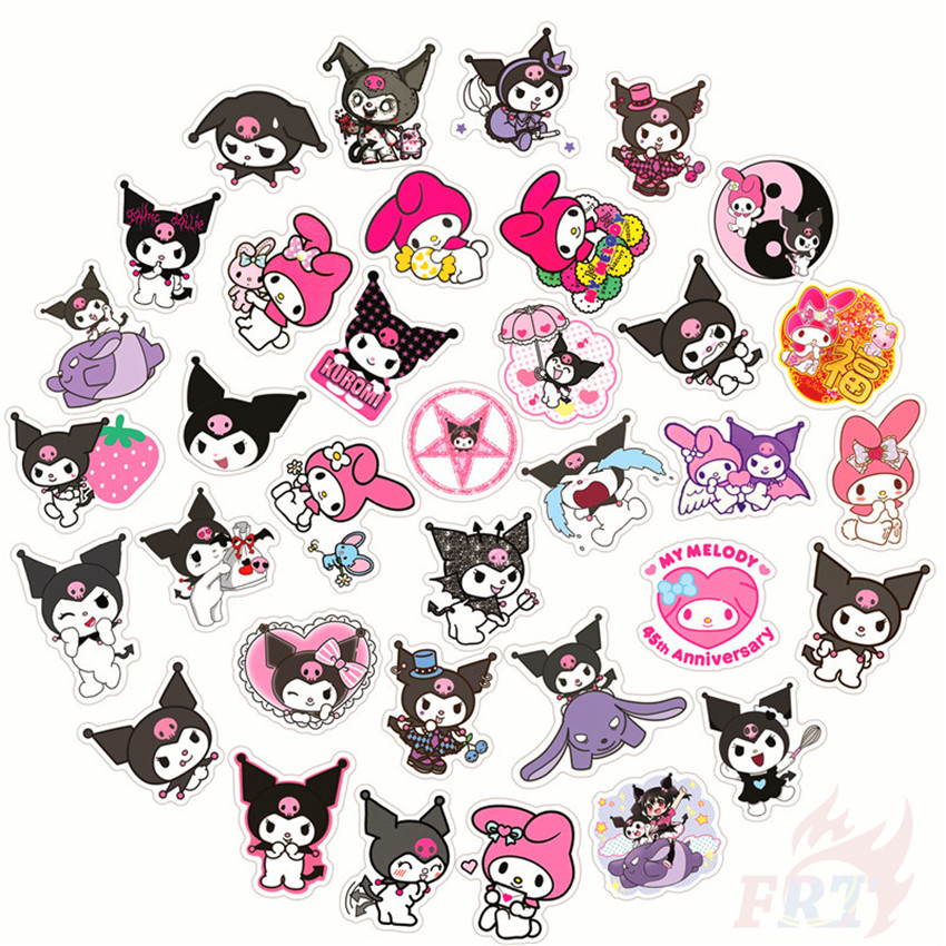 ❉ My Melody &amp; Kuromi Series 01 - Sanrio Stickers ❉ 50Pcs/Set Anime DIY Fashion Luggage Laptop Skateboard Decals Doodle Stickers