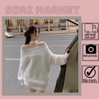 Áo len chocker lông thỏ siêu xinh freeship ảnh thật