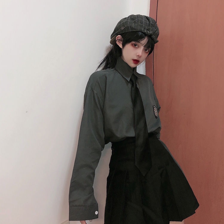 Áo Khoác Sơ Mi Tay Dài Dáng Rộng Phong Cách Hàn Quốc Thời Trang Mùa Hè Cho Nữ