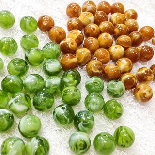 Hạt cườm nhựa giả đá phong thủy hạt xỏ vòng handmade size 1cm