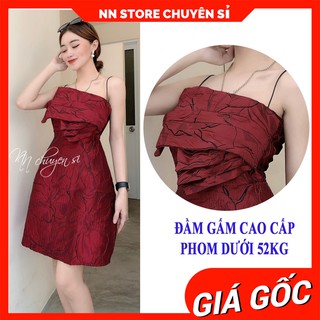 Đầm gấm 2 dây sang chảnh ts300 ⚡ hàng đẹp⚡ảnh thật⚡ đầm nữ đi tiệc ⚡ đầm 2 dây nữ ⚡ đầm gấm xếp ngực