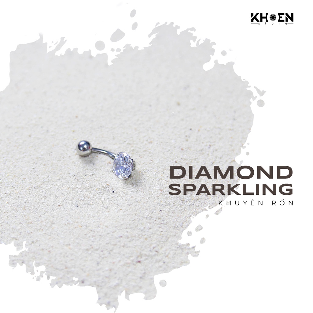 Khuyên Rốn Đá đầu bi - Thép không gỉ - Khoen Store