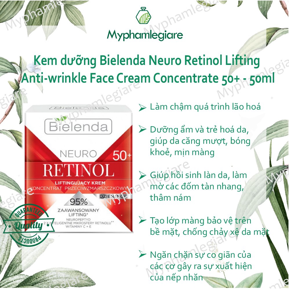 Kem dưỡng Bielenda Neuro Retinol Lifting Anti-wrinkle Face Cream Concentrate 50+