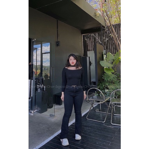 Áo dệt kim trễ vai tay dài bigsize 55-75kg