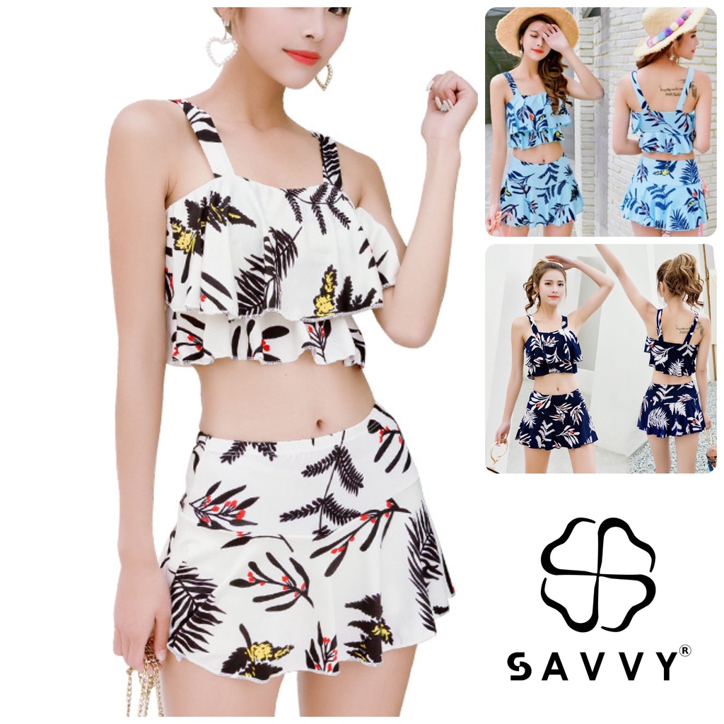 Đồ bơi 2 bikini hoạ tiết he, Bộ Bơi Nữ Kín Đáo