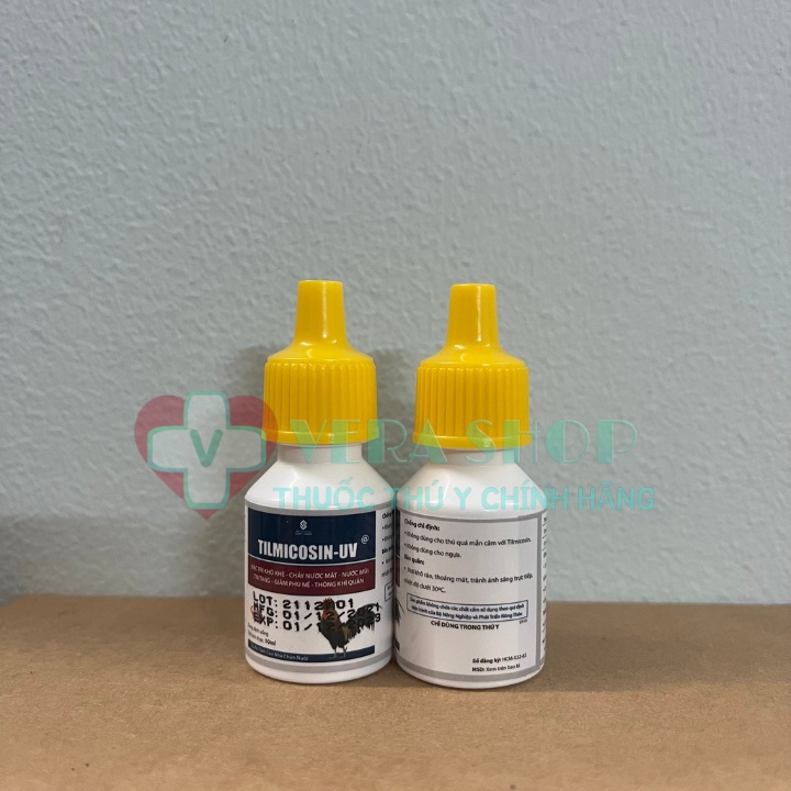 UV TILMICOSIN 10ML - Khò khè, chảy nước mắt, nước mũi, tang, phù nề, thông khí quản cho gà đá