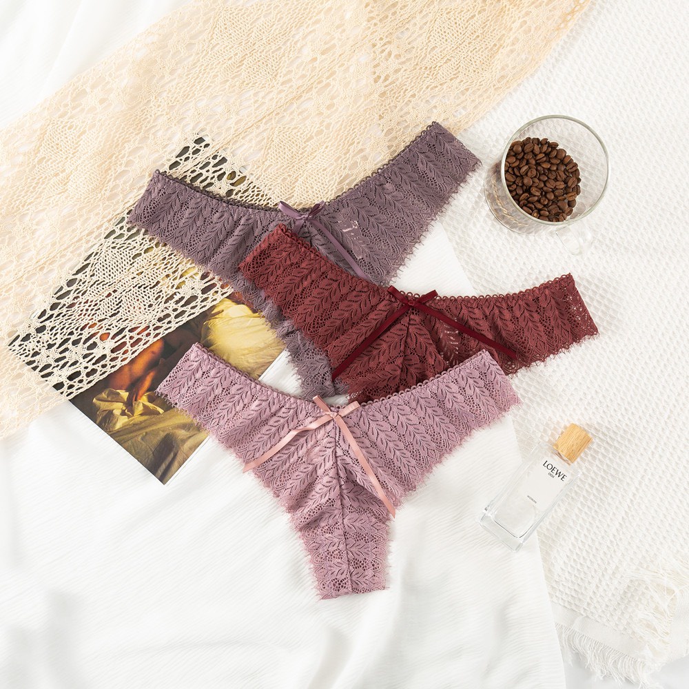 Quần Lót Cotton Lọt Khe Nữ Cao Cấp Hoạ Tiết Ren Sexy [8153] | BigBuy360 - bigbuy360.vn