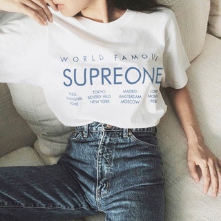 Áo Thun Nữ Màu Trắng In Chữ SUPREONE XMISS