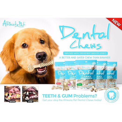 Xương thưởng gặm sạch răng và thơm miệng cho chó cưng Altimate Pet Dental Chews đa dạng mùi