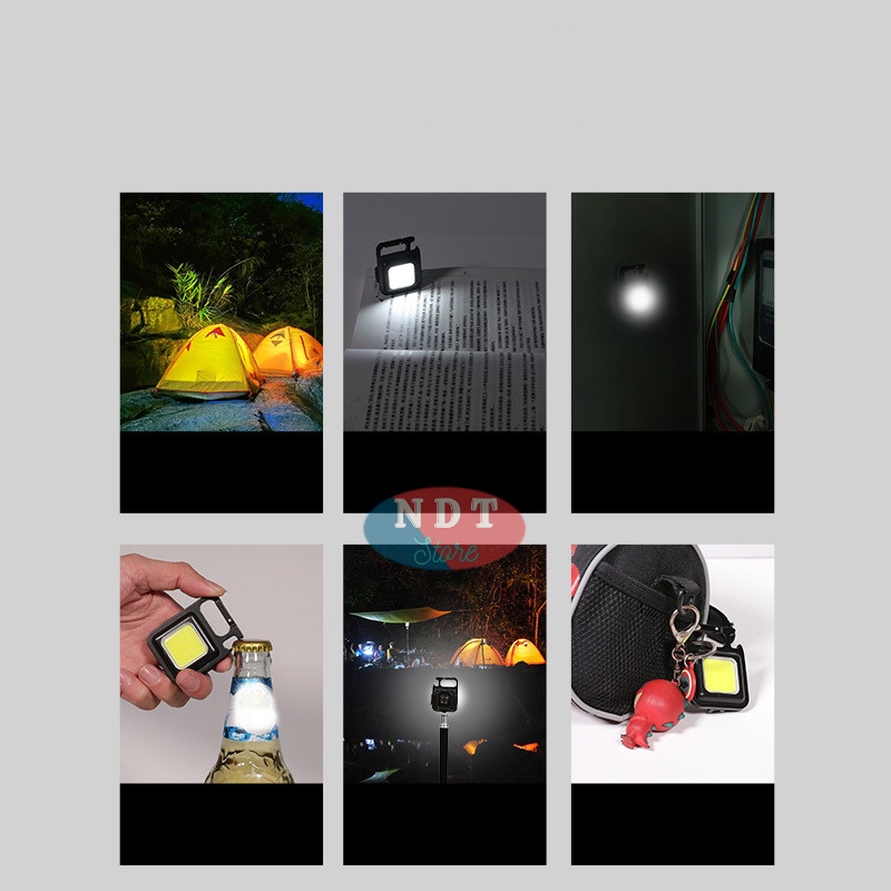 Đèn LED COB Mini Có Móc Khoá Đa Năng Siêu Sáng Siêu Bền Sạc USB Tiện Dụng Chống Nước