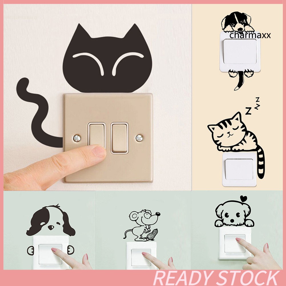 Miếng Dán Trang Trí Công Tắc Họa Tiết Hoạt Hình Đáng Yêu