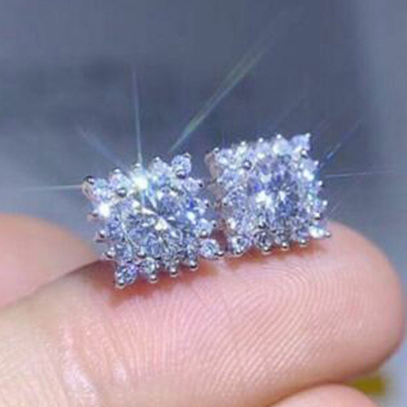 Khuyên Tai Hình Vuông Đính Đá Zircon Phong Cách Mới Cho Nữ