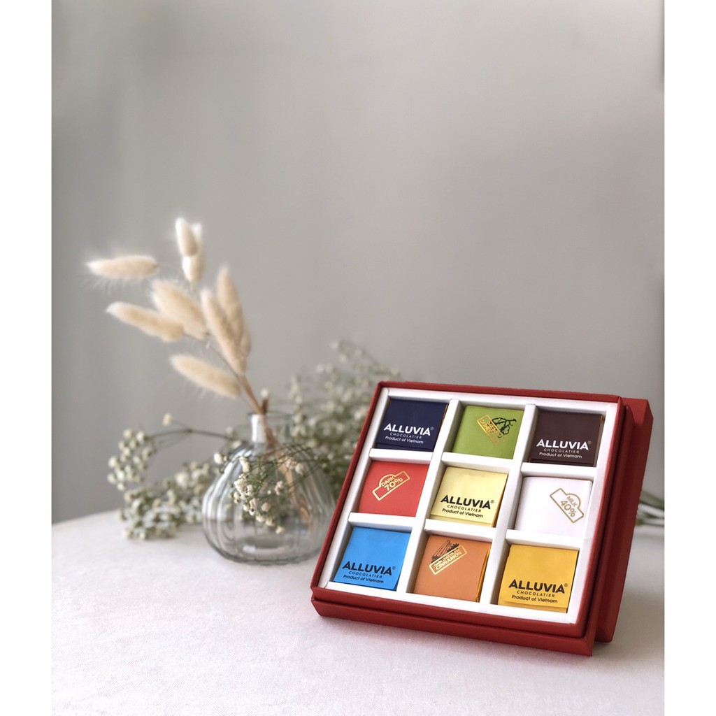Hộp quà tặng socola nguyên chất Mekong Essence 9 viên Alluvia Chocolate