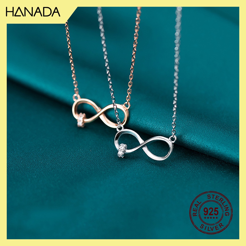 Dây Chuyền Bạc 925 Hanada 0764 Vô Cực Vòng Đá Nhỏ H9