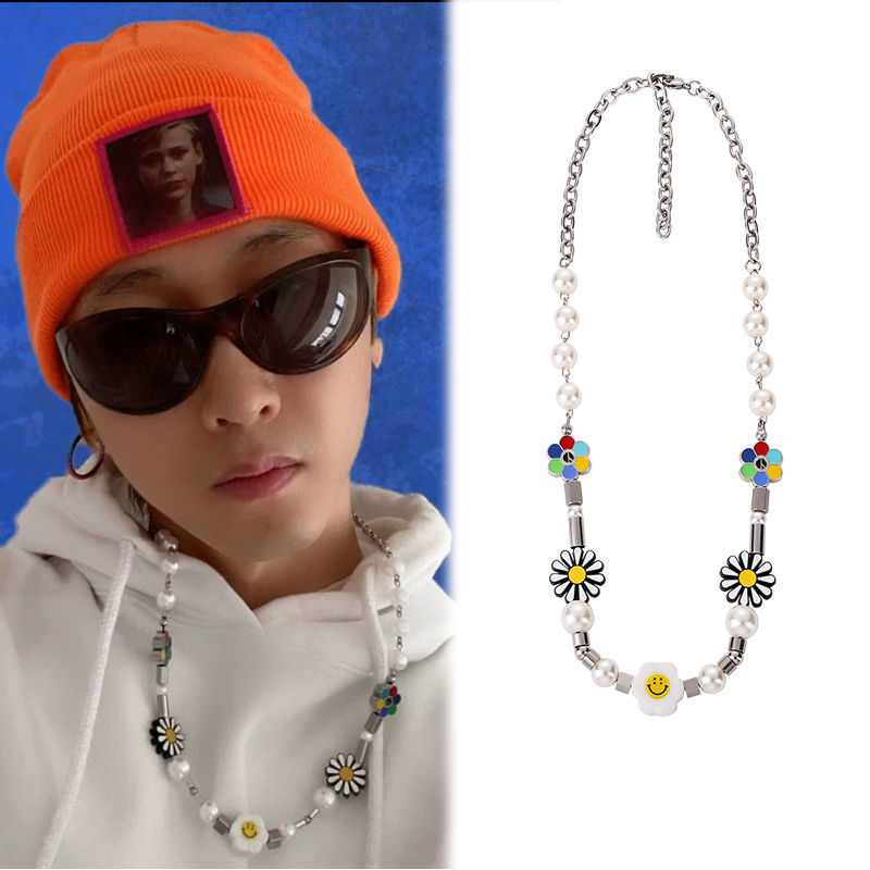 vòng cổ Mặt Hình Hoa Cúc Phong Cách Hip Hop