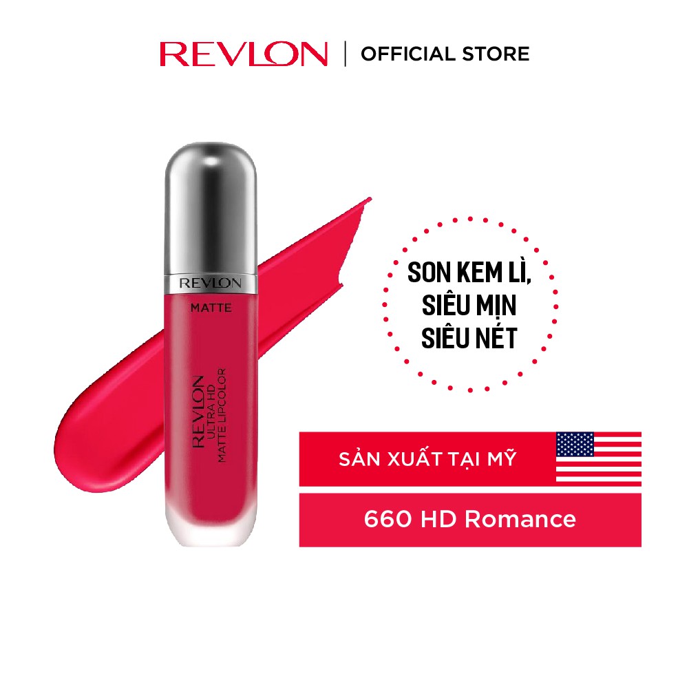 Son kem lì siêu nét Revlon Ultra HD Matte Lipcolor 5.9ml - HSD dưới 8 tháng