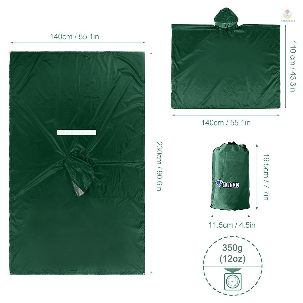 {nacyvn} Áo Mưa Poncho Chống Thấm Nước Có Mũ Trùm Trọng Lượng Nhẹ Dùng Khi Đi Xe Đạp / Xe Máy / Đi Bộ Đường