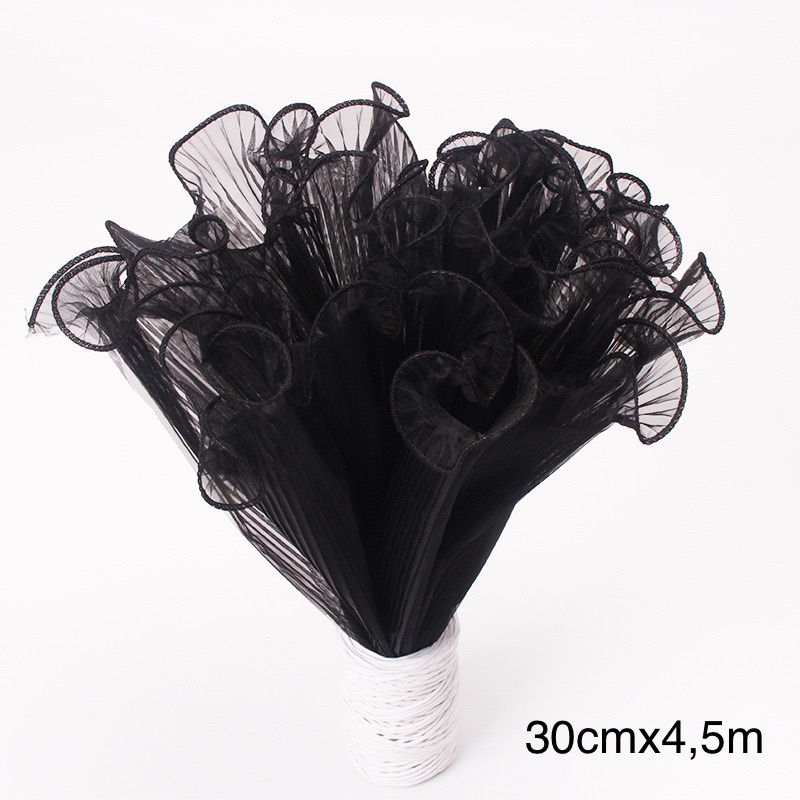 Lưới Voan Sóng Xếp Ly Gói Hoa, Trang Trí Bánh Sinh Nhật, Hộp Quà Kích Thước 30cm x 2M