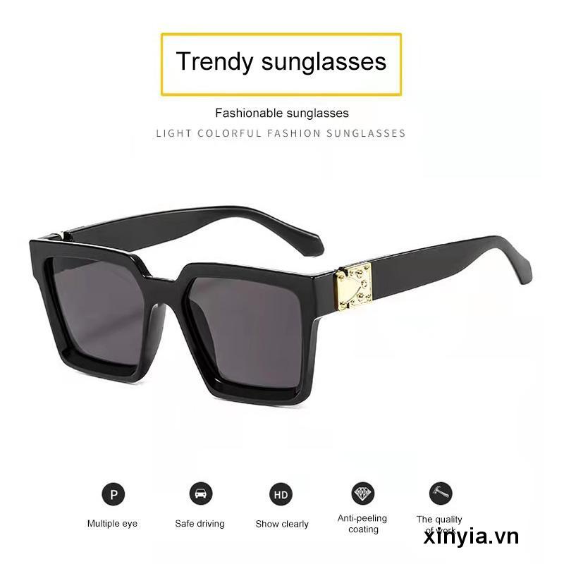 Kính Mát Gọng Vuông Phong Cách Cổ Điển Chống Tia Uv400 Cho Nam Nữ