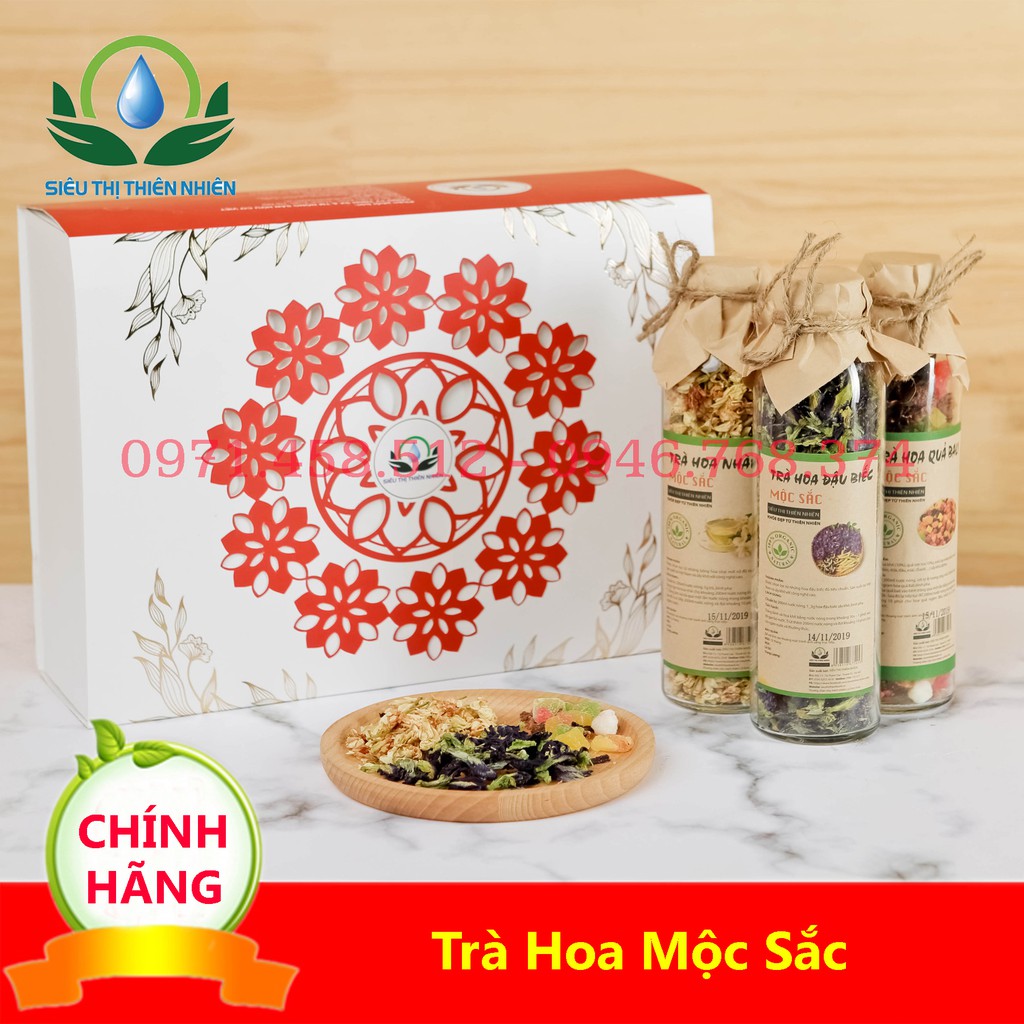 Sét quà tặng trà hoa cao cấp: Trà Hoa Quả Bali, Hoa Nhài ,Đậu Biếc