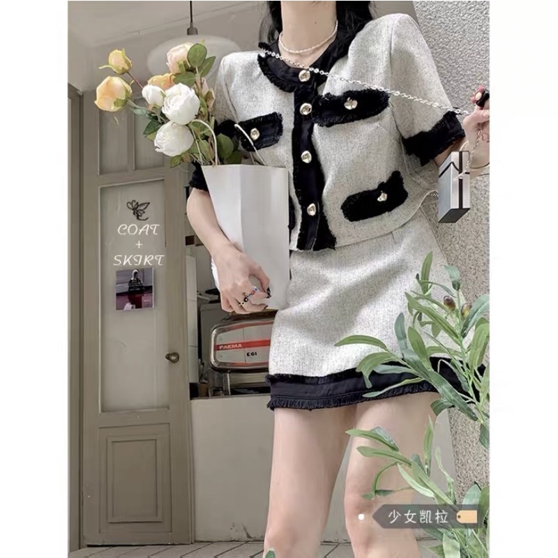 SET TIỂU THƯ XÁM PHỐI VIỀN ĐEN