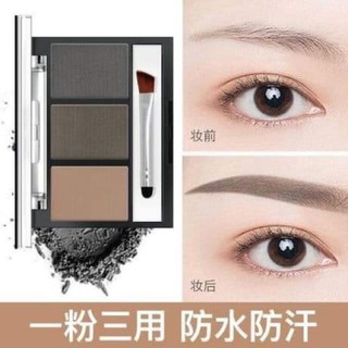 Bột tán chân mày 3 ô kèm cọ the time constant of eyebrow