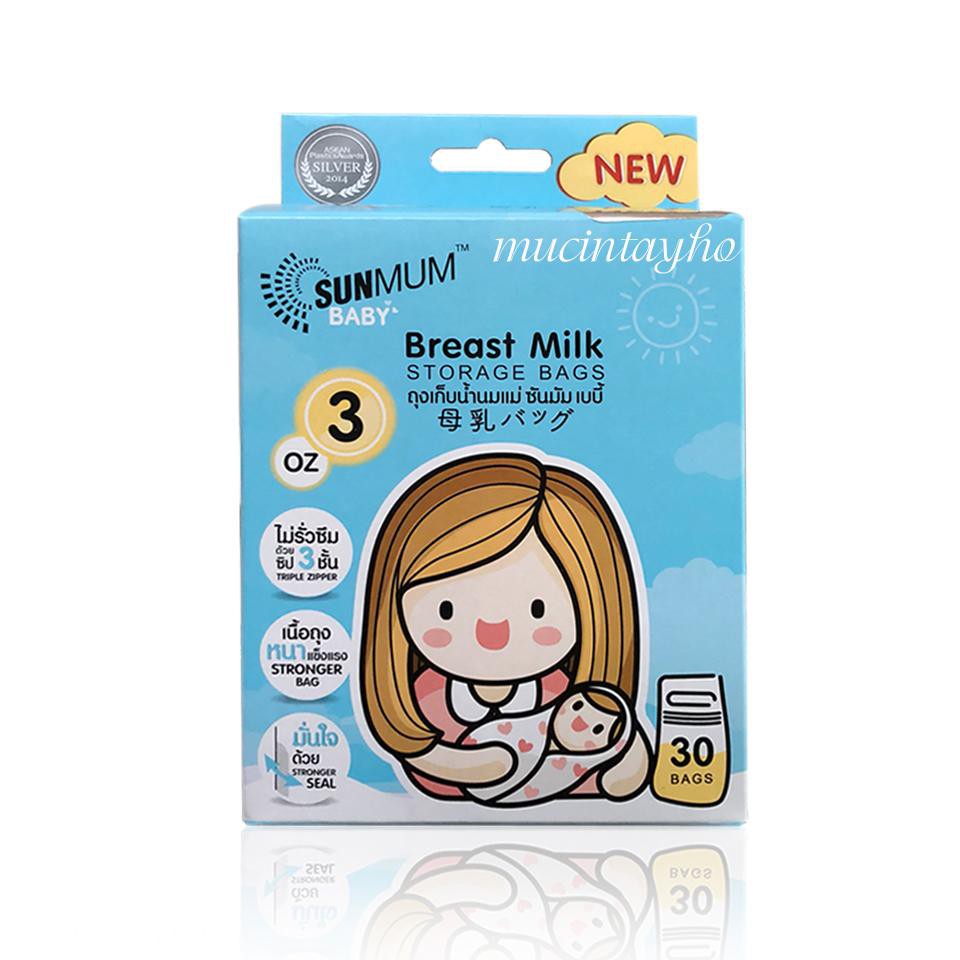Túi trữ sữa SUNMUM 100ml, túi trữ sữa cho bé
