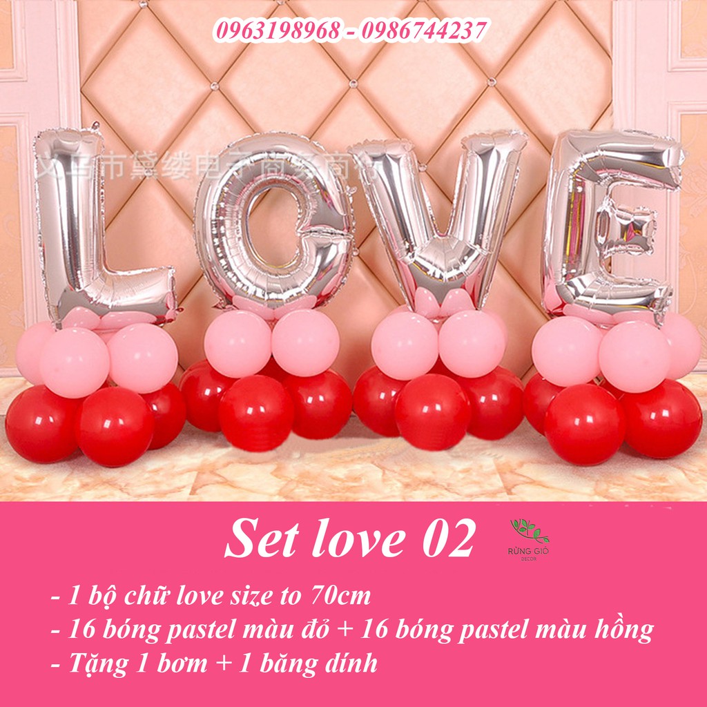 Set Bóng Chữ Love Trang Trí Phòng Cưới, Trang Trí Sinh Nhật