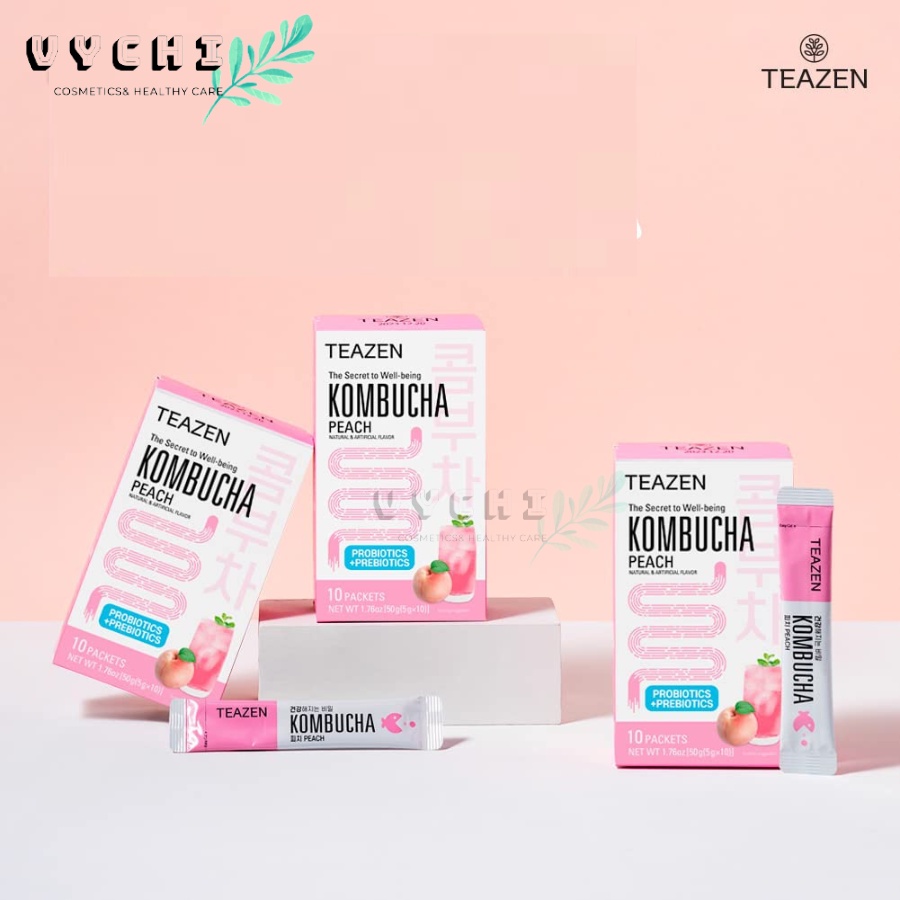 Trà Teazen Kombucha Đào 30 Gói Nhập Khẩu Hàn Quốc