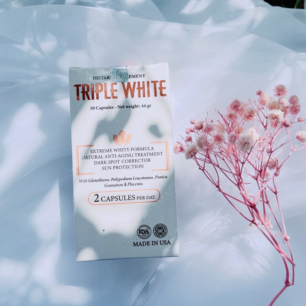 TRIPLE WHITE hỗ trợ trắng da, mờ nám, giảm thâm Hộp 50 viên