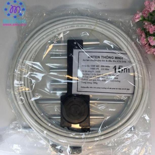 ăng ten tivi thông minh thu sóng DVB T2 kèm dây 15m - TBGD.angten-15m