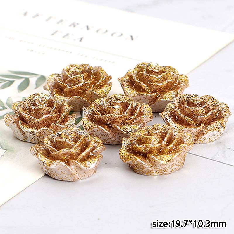 Bộ 5 miếng dán trang trí điện thoại hình hoa hồng bằng resin