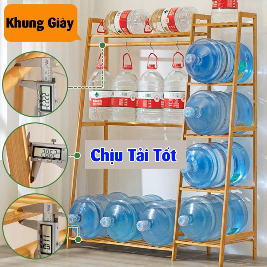 Giá treo quần áo thông minh 100 ĐỐT bằng gỗ tre tự nhiên cao cấp, Kệ để đồ đa năng có chỗ để giày tiện lợi, sang trọng