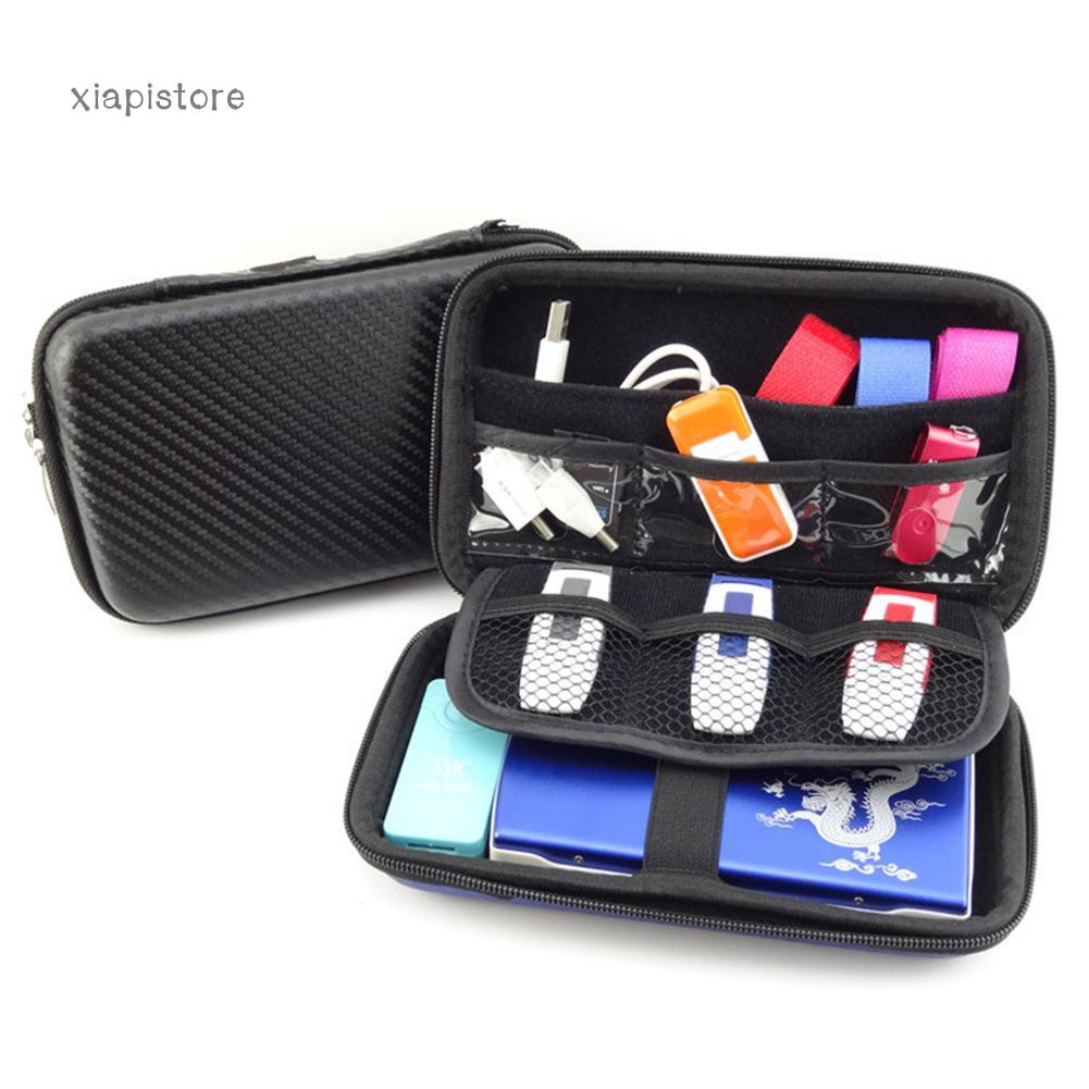 Túi Xách Tay Bằng Da Cừu Thời Trang Cá Tính ❤Túi Đựng Ổ Cứng USB / Tai Nghe / Cáp Điện Thoại Di Động Tiện Lợi