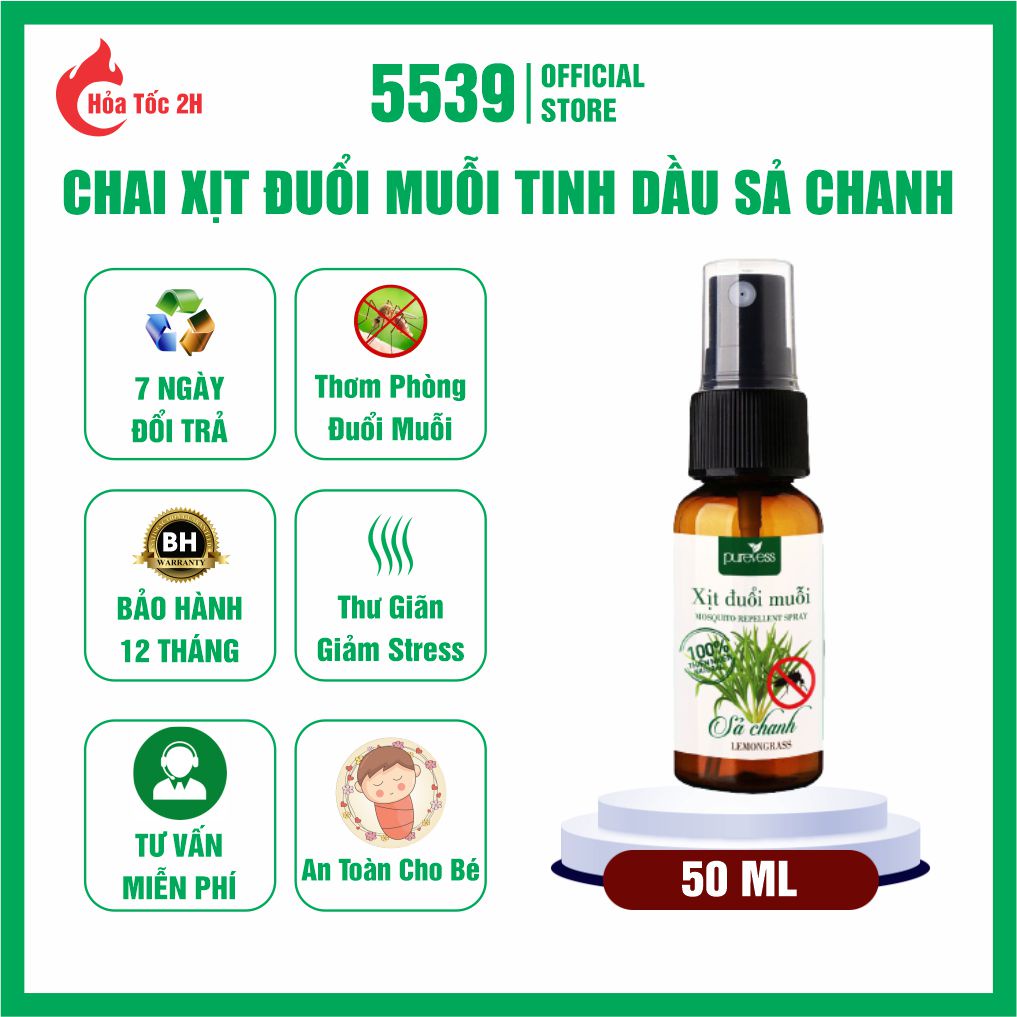 Tinh dầu đuổi muỗi sả chanh thơm phòng dạng xịt đuỗi muỗi, khử mùi nấm mốc - Shop 5539