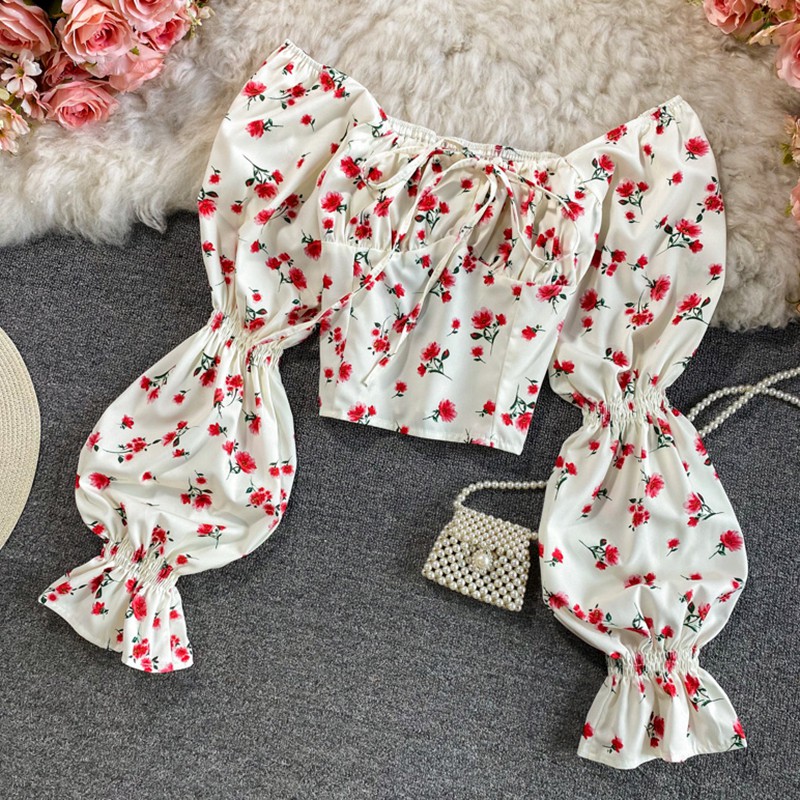 Áo Lửng Tay Dài Họa Tiết Hoa Thời Trang Quyến Rũ Cho Nữ | BigBuy360 - bigbuy360.vn