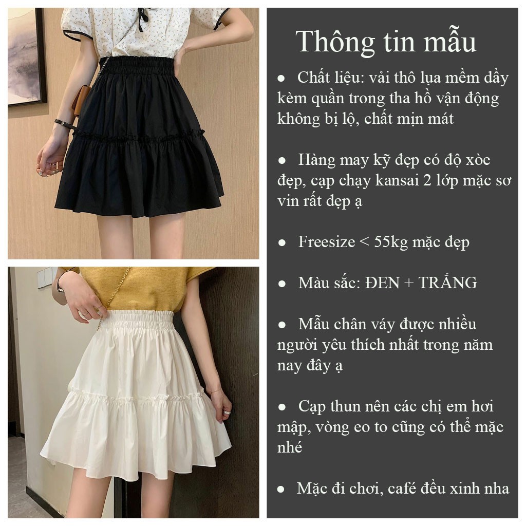 Chân váy ngắn 2 tầng VIETSTAR chân váy xòe ngắn kèm quần lót trong chất thô lụa mềm mát | BigBuy360 - bigbuy360.vn