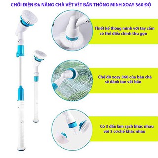 Chổi sạc điện, máy cọ rửa đa năng cao cấp 🍊Free ship🍊 đánh sạch mọi vết bẩn 3 đầu Spin Scrubber, bảo hành 12 tháng