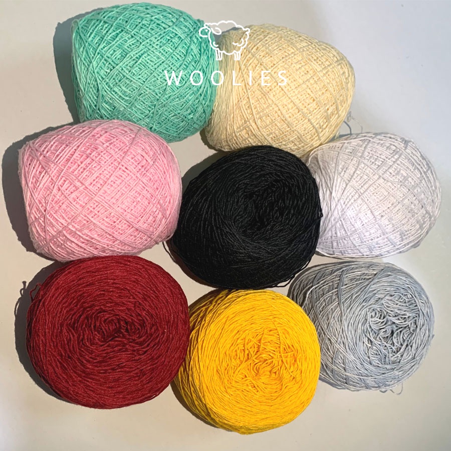 Combo 10 cuộn Cotton Việt Nam 1mm 100gram màu ngẫu nhiên, 10 cuộn ctvn móc áo, thú bông bikini đi biển Woolies