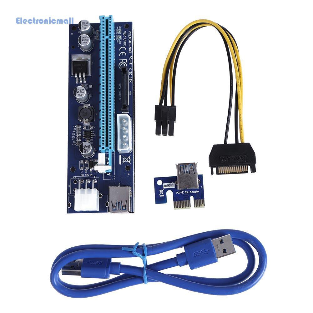 Dây Cáp Chuyển Đổi Âm Thanh 6 Pin Pci Express Riser Card 1x Sang 16x Usb 3.0 Cho Miner