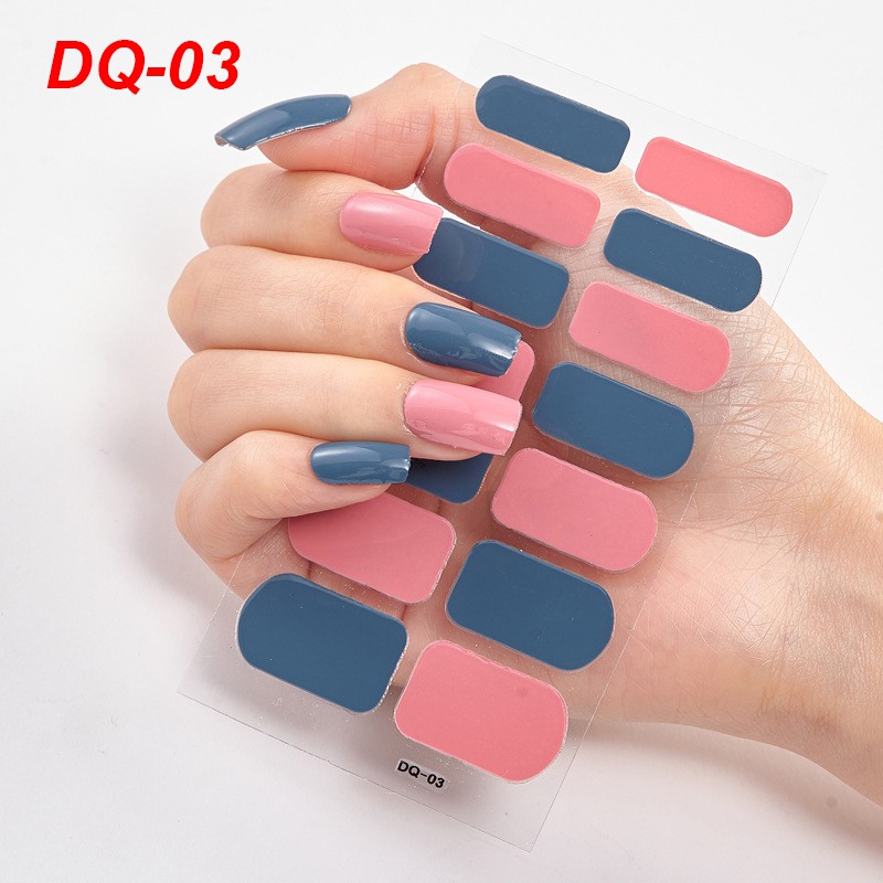 Set 14 Nhãn Dán Móng Tay Diy 3d Thời Trang Mã Dq01-18