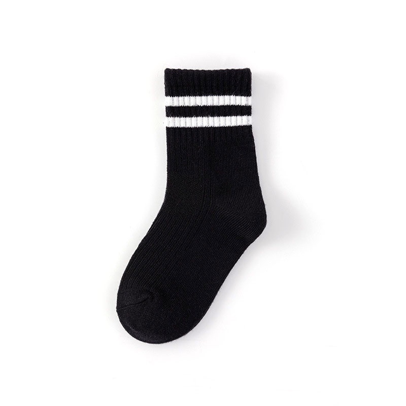 Vớ Cotton Thể Thao Kẻ Sọc Màu Sắc Trơn Cho Bé Tất Vớ Lửng Cho Bé Phong Cách Hàn Quốc Sang Chảnh