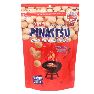 Snack nhân đậu phộng vị mực cay Pinattsu Oishi gói 95g